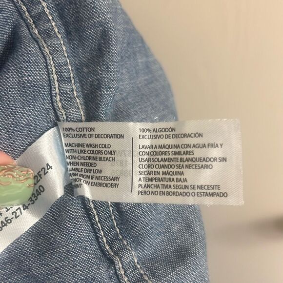 ✨U.S. Polo Assn. Boys Long Sleeve Button Down Denim Sz Medium Shirts✨ - Picture 8 of 9